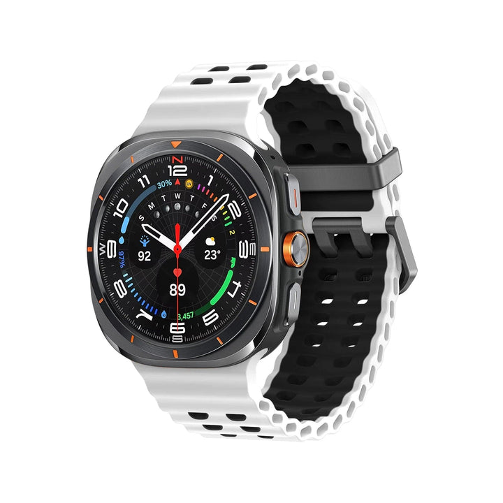 Rugged 2 Tone Sports Watch Band For Samsung Watch 7 Ultra white-black / galaxy watch ultra 200000049:3348727#white-black;200000051:100016944#galaxy watch ultra;200007763:201336100