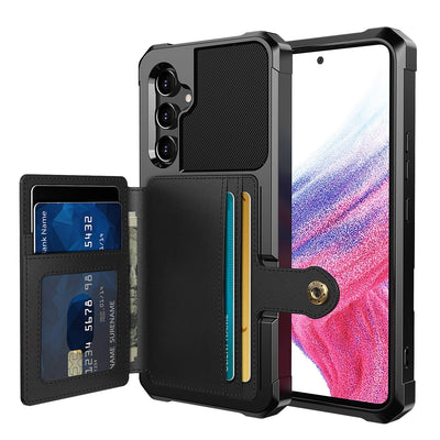 Magnetic Leather Wallet Case For Samsung Galaxy A Galaxy A73 5G / Black M20220305-Samsung A73 5G - Black