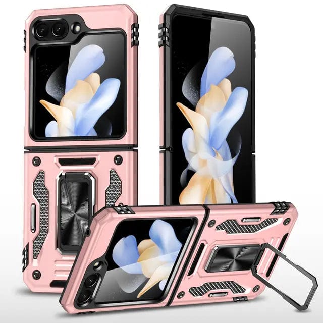 Magnetic Case With Kickstand & Camera Cover For Samsung Z Flip Galaxy Z Flip 5 / Rose Gold CM20221010-B-05-Samsung Flip 5-Rose Gold