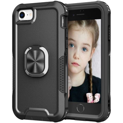 Heavy Duty Magnetic Phone Case With Ring Grip iPhone 6/7/8 / Black CM20220509-B-02-iPhone 6/7/8-Black