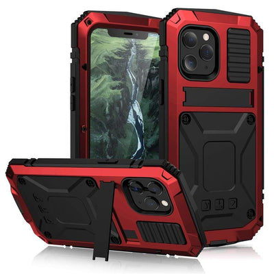 Rugged Heavy Duty Phone Case with Kickstand iPhone X / Red T1-083022