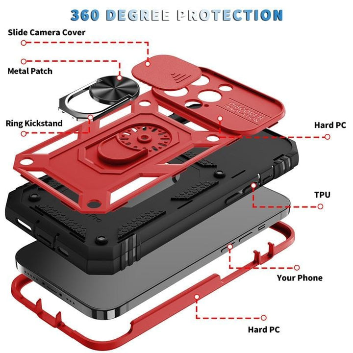 Heavy Duty Magnetic Phone Case With Camera Cover