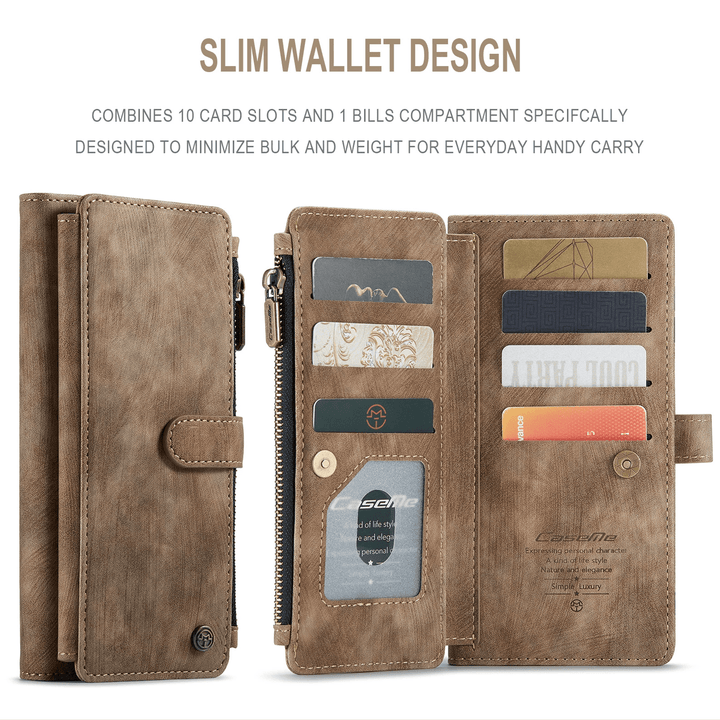 Zipper Leather Wallet Case For Samsung Galaxy A Series