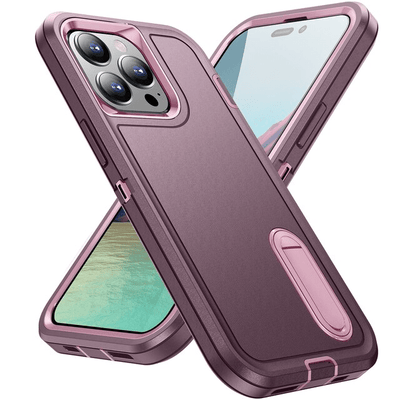 Shockproof Kickstand Phone Case iPhone 14 / Purple & Pink CM20230201-E-05-iPhone 14-Purple+Pink