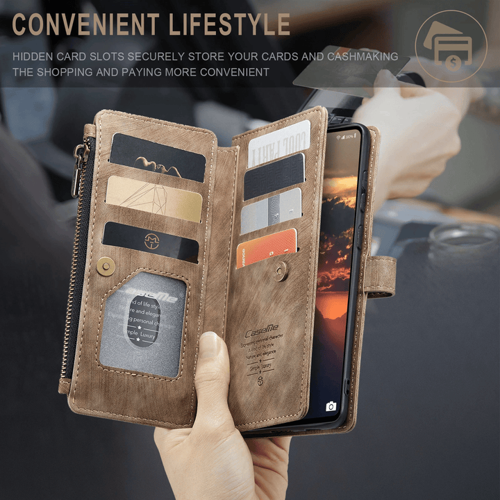 Zipper Leather Wallet Case For Samsung Galaxy A Series