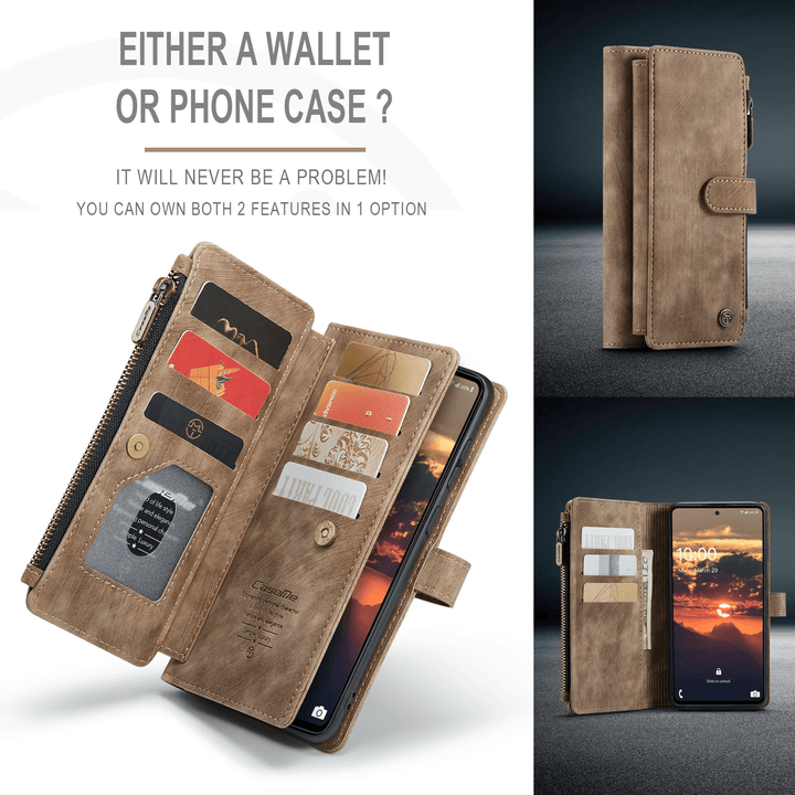 Zipper Leather Wallet Case For Samsung Galaxy A Series