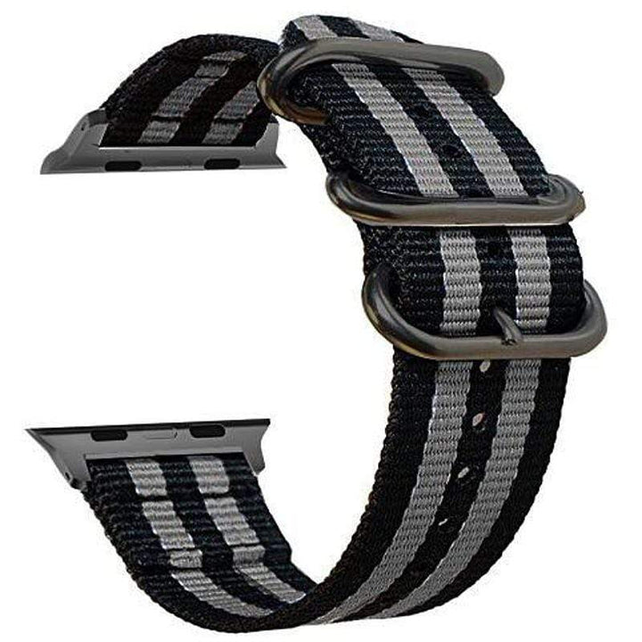 Buckle Nylon Watch Band Black Gray / 38mm / 40mm / 41mm DP190110S13