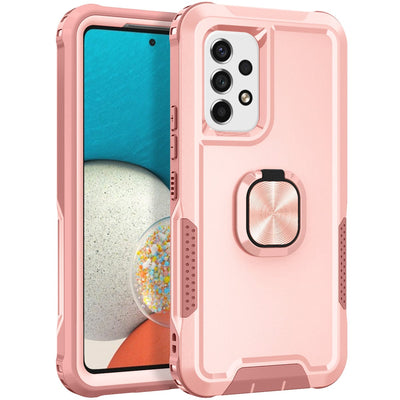 Heavy Duty Magnetic Case With Ring Grip For Samsung Galaxy A Series Galaxy A12/A32 5G/A13 5G / Pink CM20220509-B-02-Samsung A12/A32 5G/A13 5G-Rose Gold