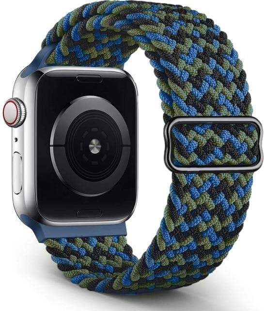 Adjustable Braided Nylon Watch Band Black Blue Green / 38mm, 40mm & 41mm DP210426S08