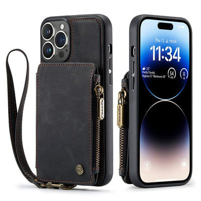 RFID Leather Wallet Phone Case iPhone 14 / Black CM20221120-A-01-iPhone 14-Black