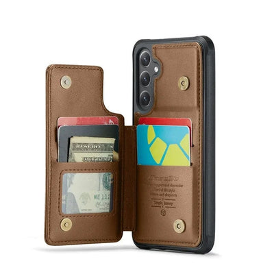 RFID Flip Leather Wallet Case For Samsung Galaxy Samsung Galaxy S20 / Brown CM20231114-01-Samsung S20-Brown
