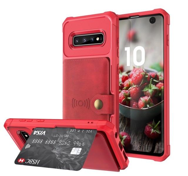 Magnetic Leather Wallet Case For Samsung Galaxy Note Galaxy Note 9 / Red L1Y1-18091931-Re-N9F