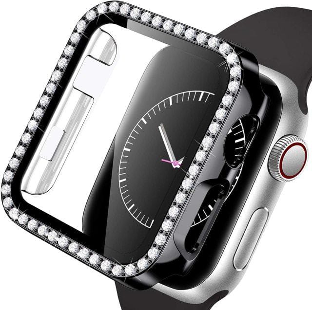 Diamond Tempered Glass Protective Watch Case Black / 38mm DP20930AS01