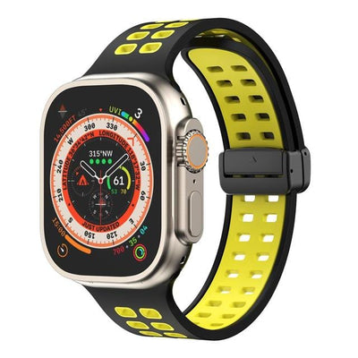 Breathable Magnetic Sports Watch Band Black Yellow/ Black / 38mm, 40mm & 41mm DP2303154S13