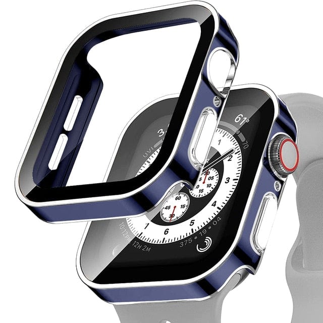 Tempered Glass Scratch Proof Watch Case Blue Silver / 40mm DP2208101AS16