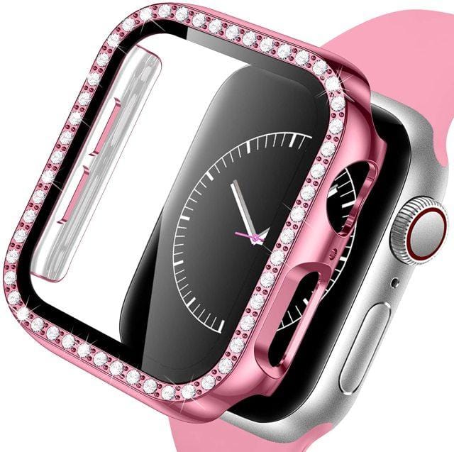 Diamond Tempered Glass Protective Watch Case Pink / 38mm DP20930AS03