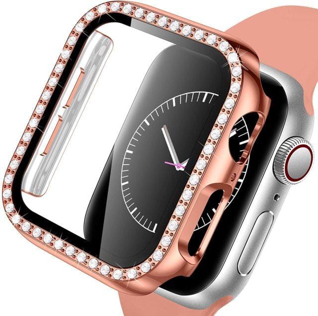Diamond Tempered Glass Protective Watch Case Rose Gold / 38mm DP20930AS04