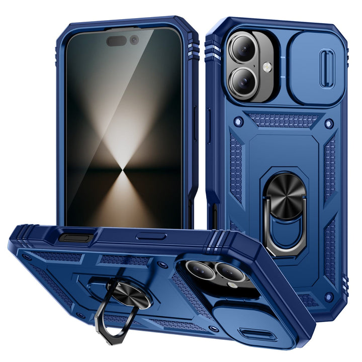 Heavy Duty Magnetic Phone Case With Camera Cover iPhone 17 / Blue CM20211012-02-iPhone 17-Blue