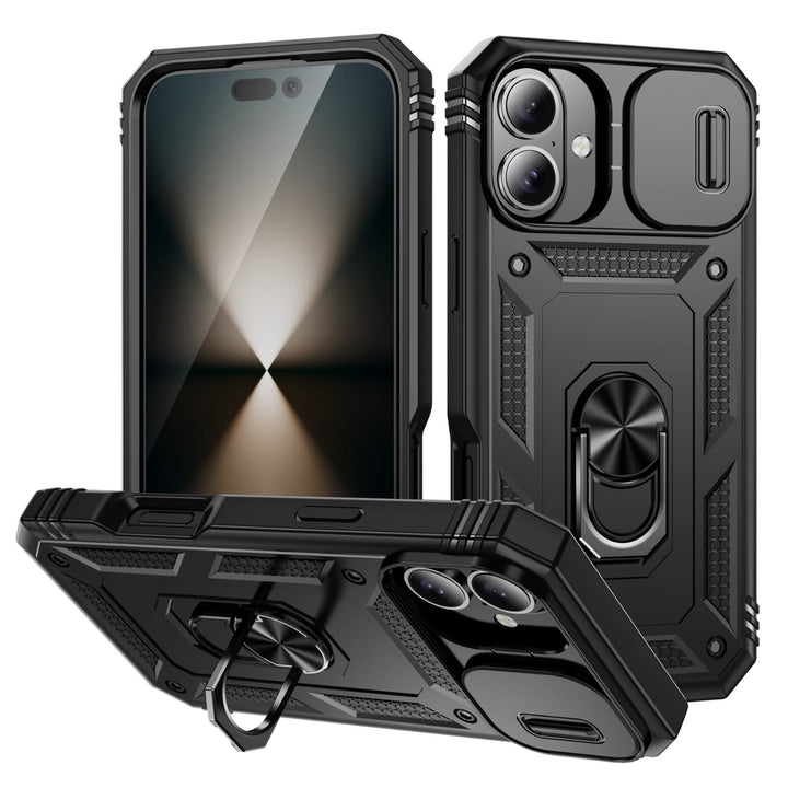 Heavy Duty Magnetic Phone Case With Camera Cover iPhone 17 / Black CM20211012-02-iPhone 17-Black