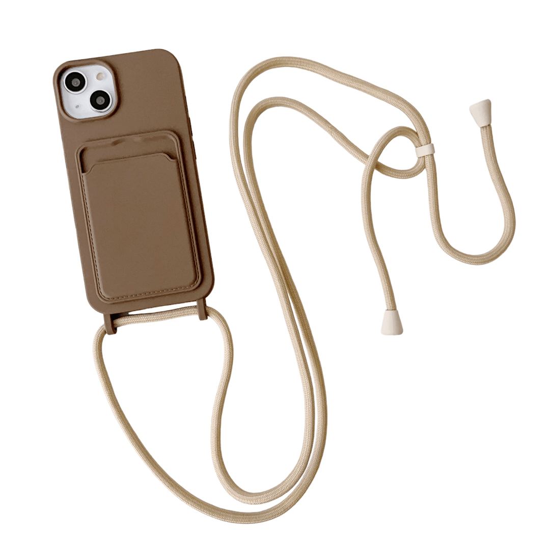 Silicone Crossbody Phone Case iPhone 7/8 / Dark Brown CM20230522-001-iPhone 7/8-Dark Brown