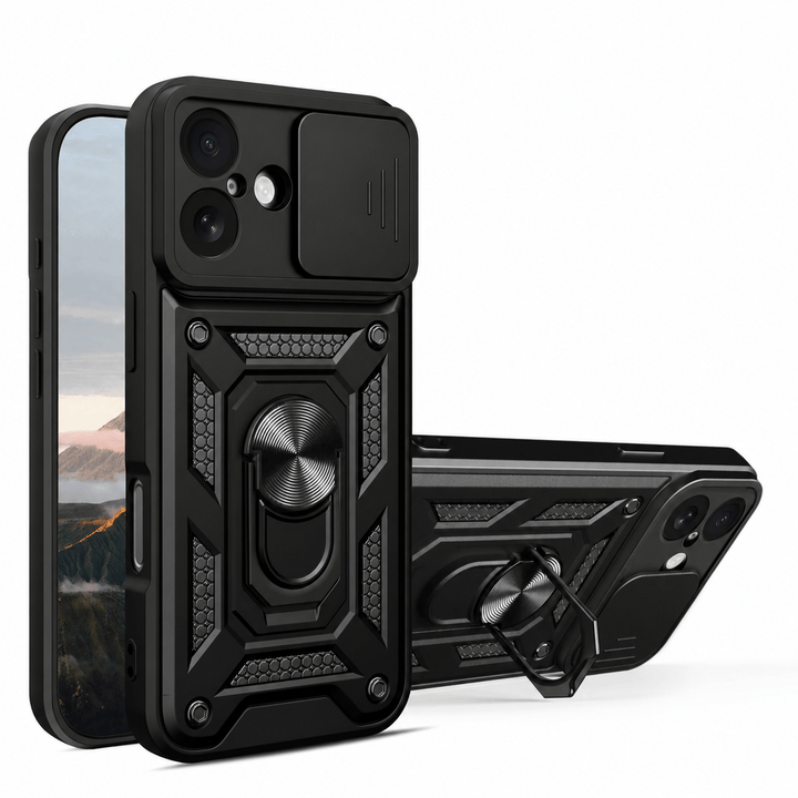 Magnetic Shockproof Phone Case With Camera Cover iPhone 16 / Black CM220811-02-iPhone 16-Black