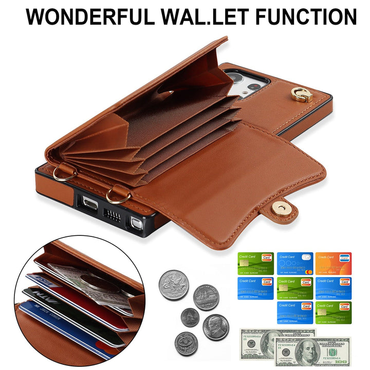 Cardholder Leather Case With Lanyard for Samsung Note