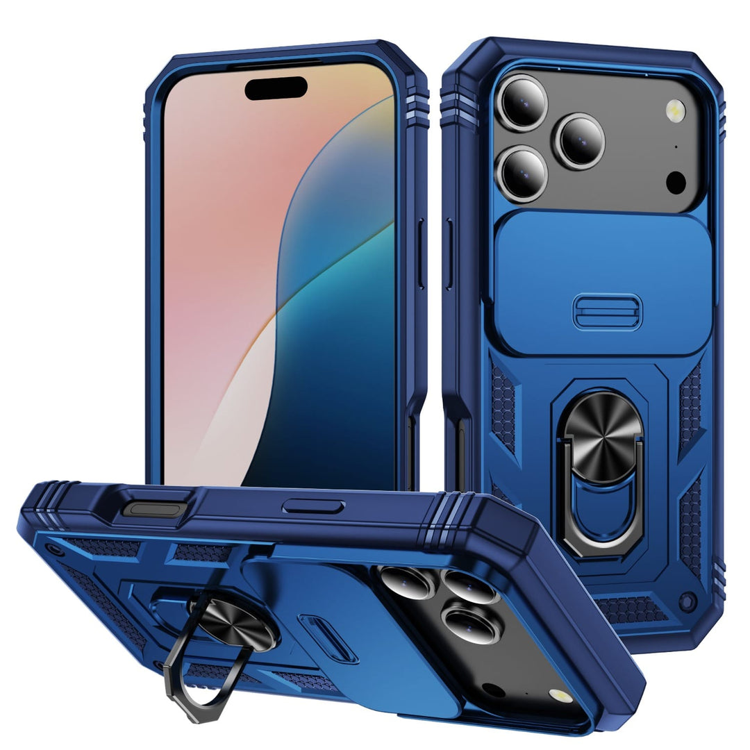 Heavy Duty Magnetic Phone Case With Camera Cover iPhone 17 Pro / Blue CM20211012-02-iPhone 17 Pro-Blue