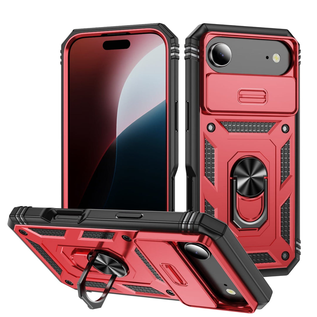 Heavy Duty Magnetic Phone Case With Camera Cover iPhone Air / Red CM20211012-02-iPhone Air-Red