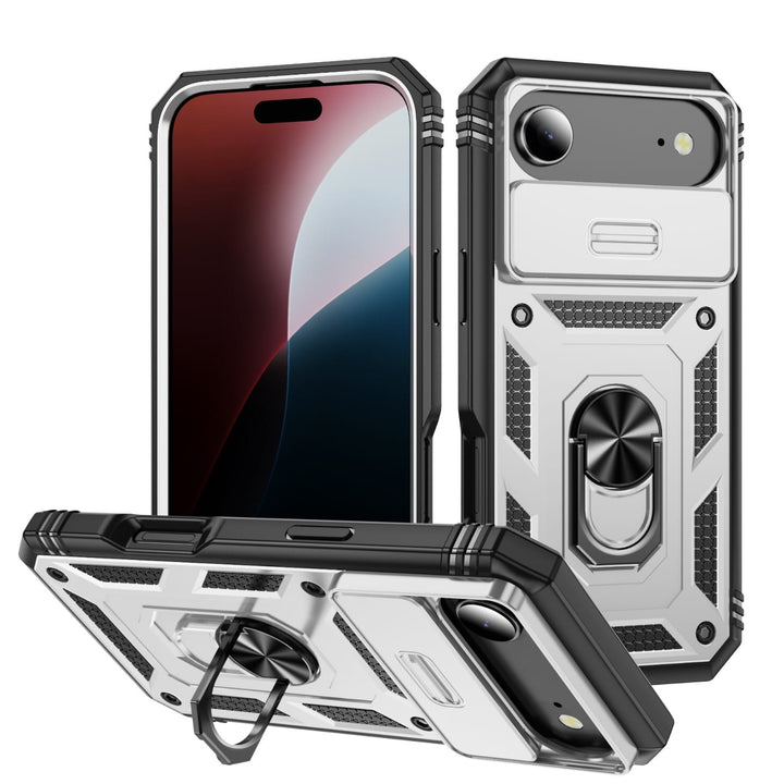Heavy Duty Magnetic Phone Case With Camera Cover iPhone Air / White & Black CM20211012-02-iPhone Air-White+Black