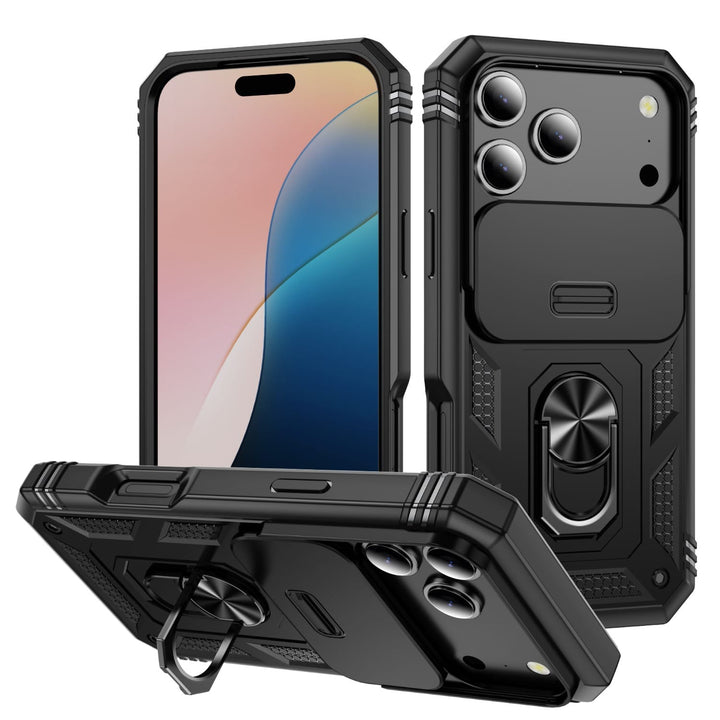 Heavy Duty Magnetic Phone Case With Camera Cover iPhone 17 Pro / Black CM20211012-02-iPhone 17 Pro-Black
