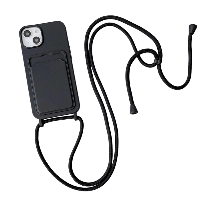 Silicone Crossbody Phone Case iPhone 12 / Black CM20230522-001-iPhone 12-Black