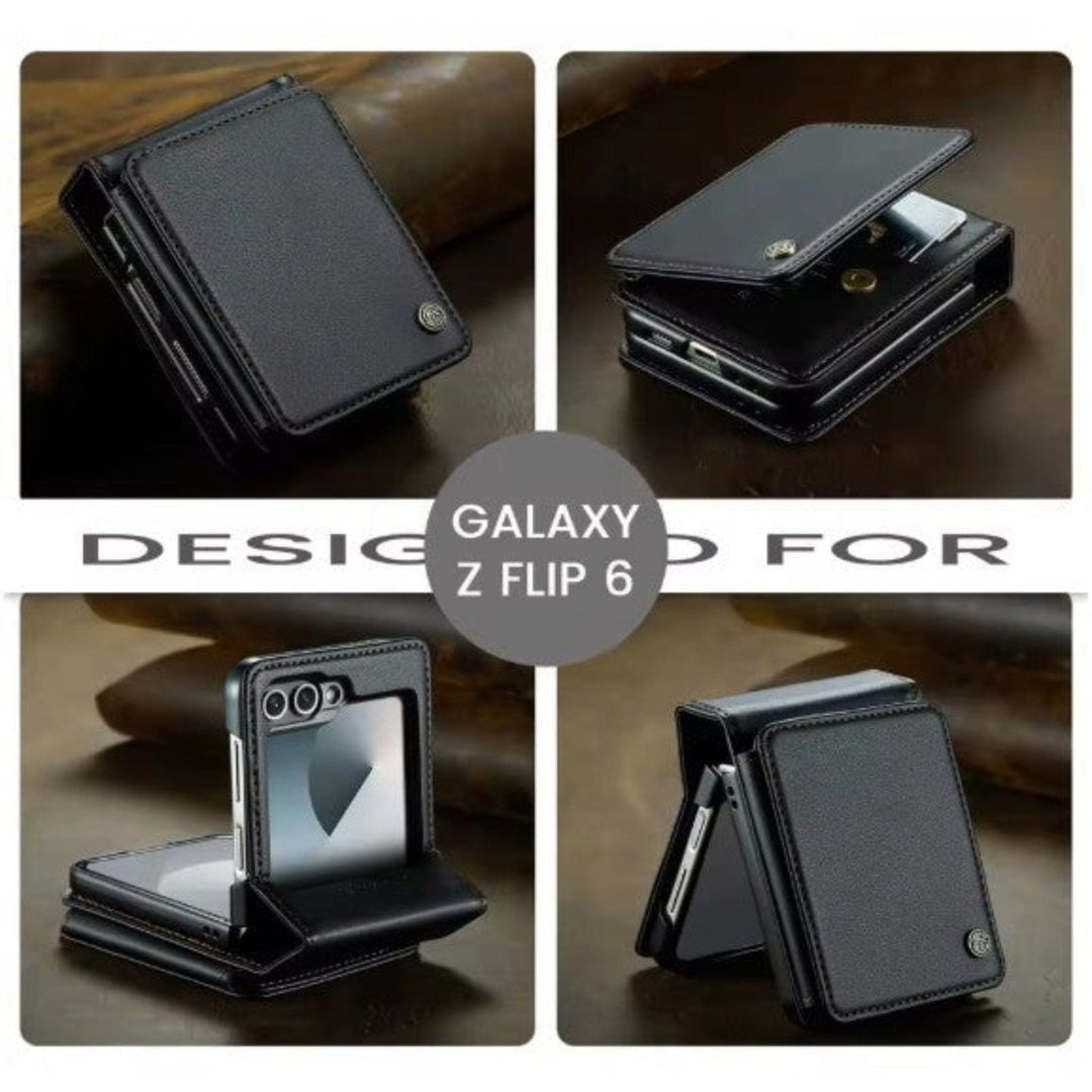 RFID Flip Leather Wallet Case For Samsung Z Flip