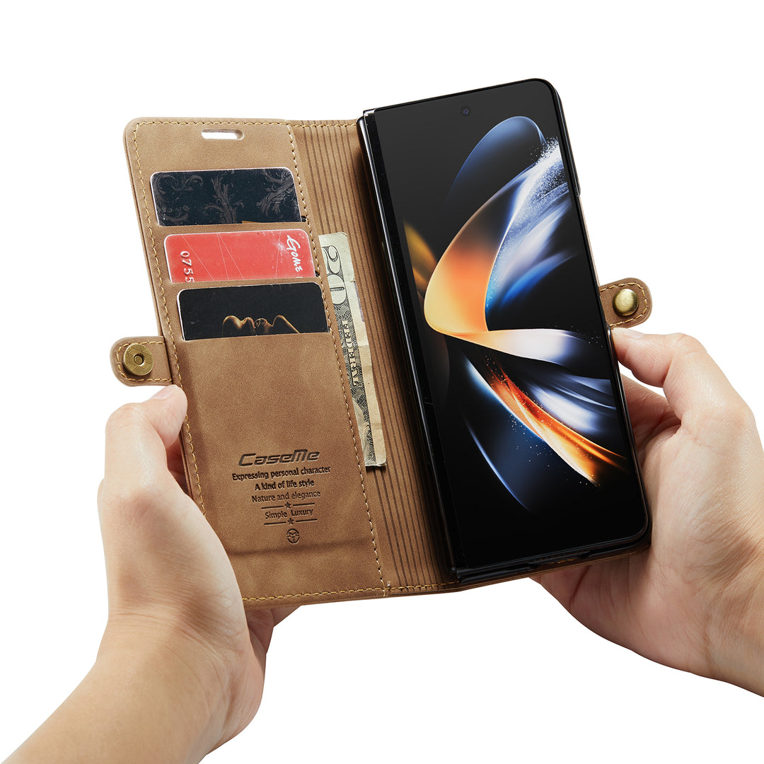 Slimmat magnetiskt läderskal för Samsung Galaxy