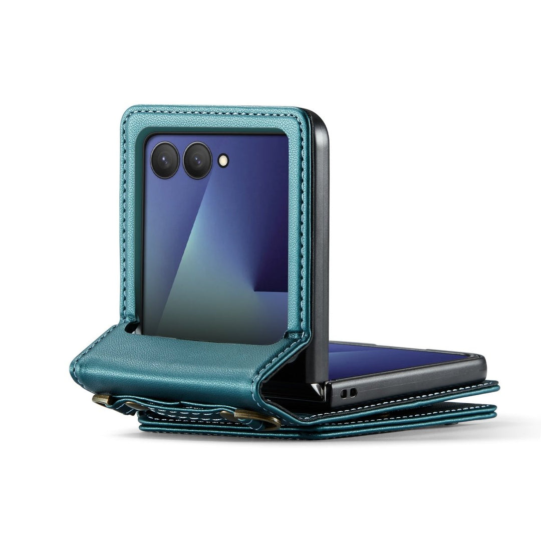 RFID Flip Leather Wallet Case For Samsung Z Flip Black Galaxy Z Flip 8 Parkfield Supplies