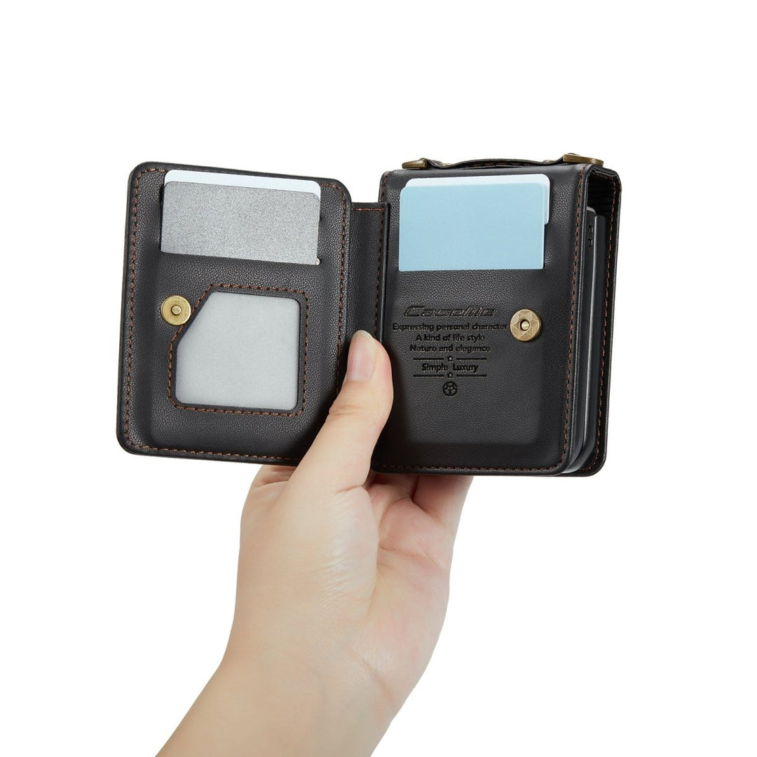 RFID Flip Leather Wallet Case For Samsung Z Flip Black Galaxy Z Flip 8 Parkfield Supplies