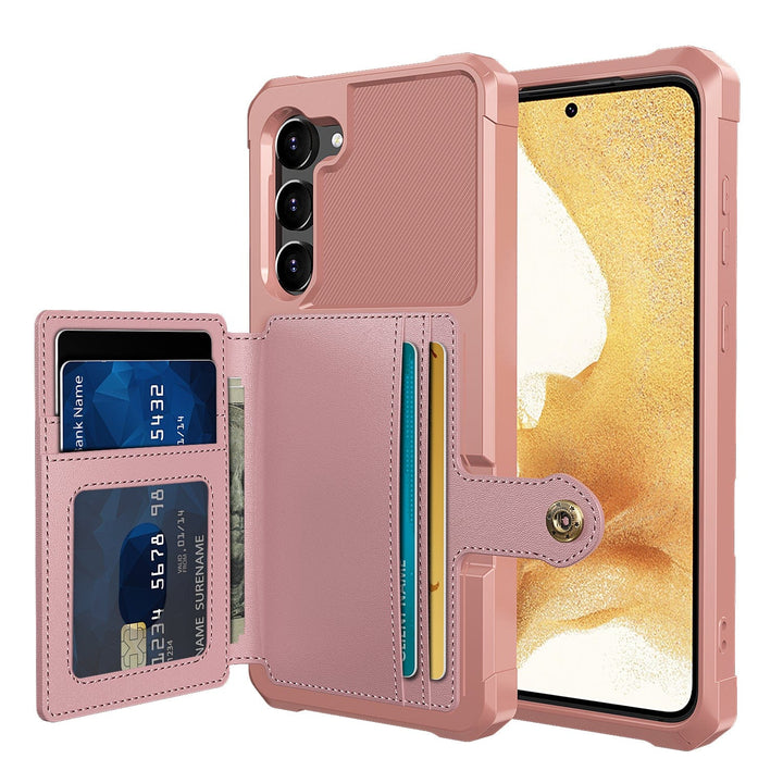 Magnetic Leather Wallet Case For Samsung Galaxy S Galaxy S23 / Rose Gold M20220305-Samsung S23 - Rose Gold
