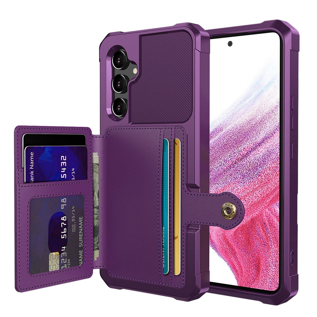 Magnetic Leather Wallet Case For Samsung Galaxy S Galaxy S22 Ultra / Purple M20220305-Samsung S22 Ultra - Purple