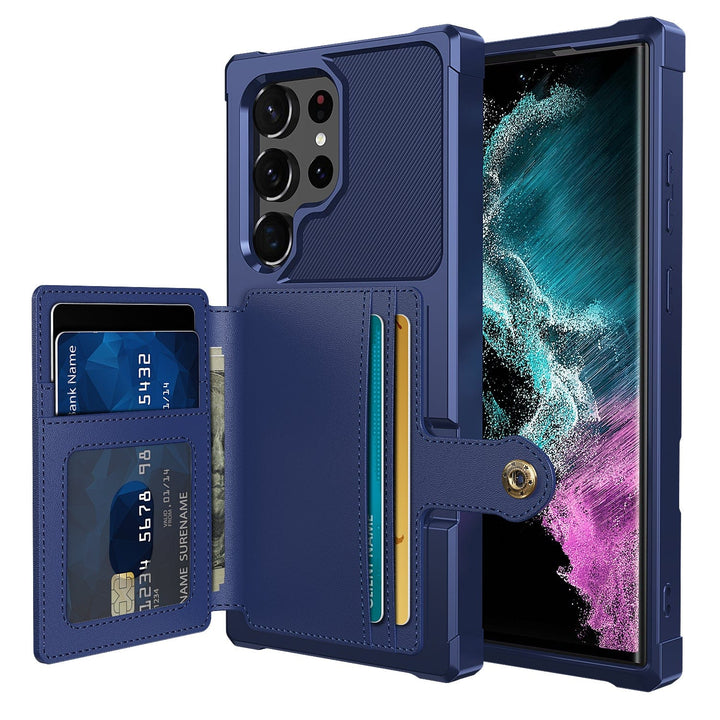 Magnetic Leather Wallet Case For Samsung Galaxy S Galaxy S23 Ultra / Blue M20220305-Samsung S23 Ultra - Blue