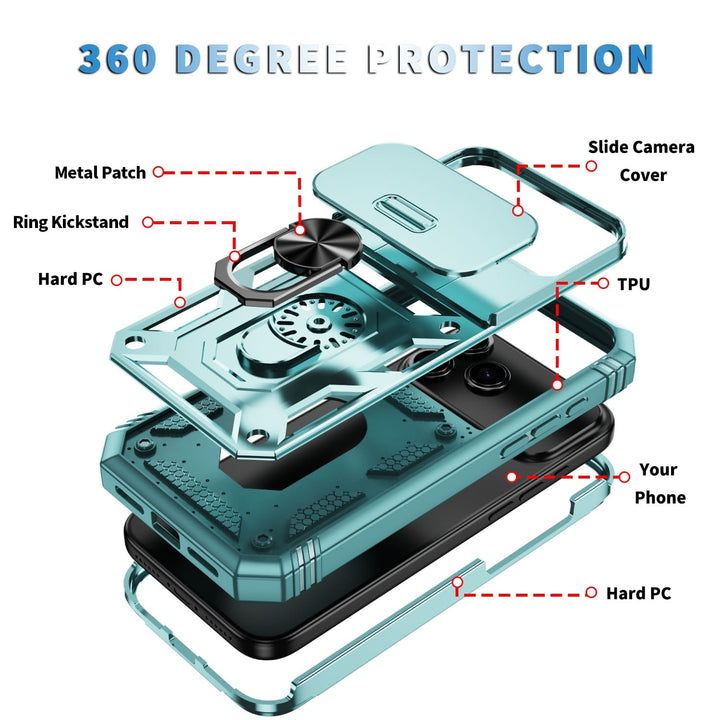 Heavy Duty Magnetic Phone Case With Camera Cover