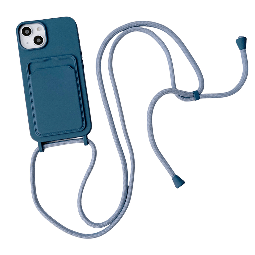 Silicone Crossbody Phone Case iPhone 12 / Blue CM20230522-001-iPhone 12-Blue