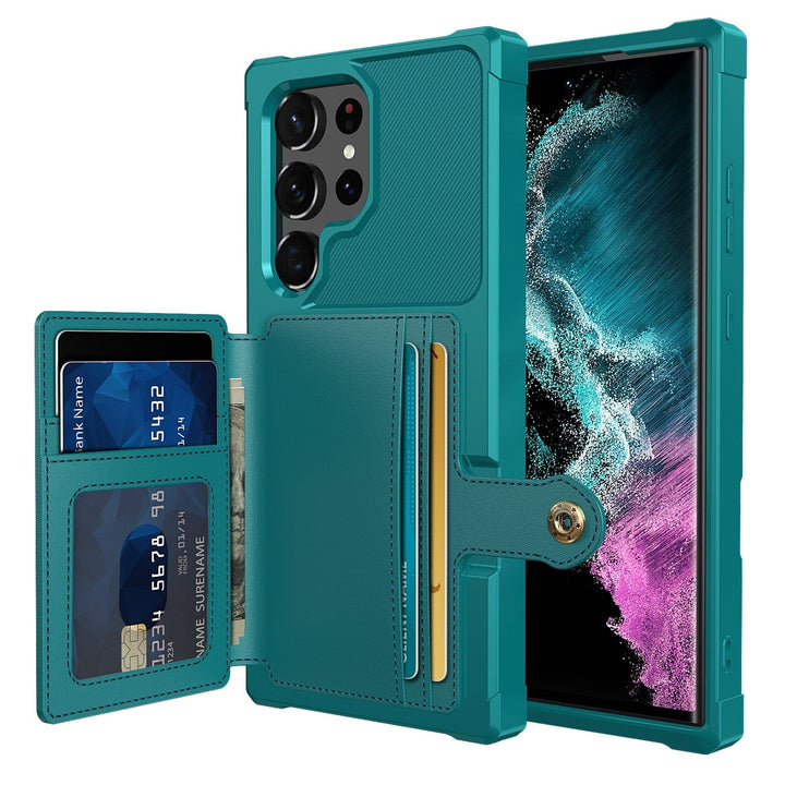 Magnetic Leather Wallet Case For Samsung Galaxy S Galaxy S23 Ultra / Green M20220305-Samsung S23 Ultra - Green