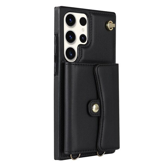 Cardholder Leather Case With Lanyard for Samsung Note Samsung Note 9 / Black CM20230320-F-06-Samsung Note 9-Black
