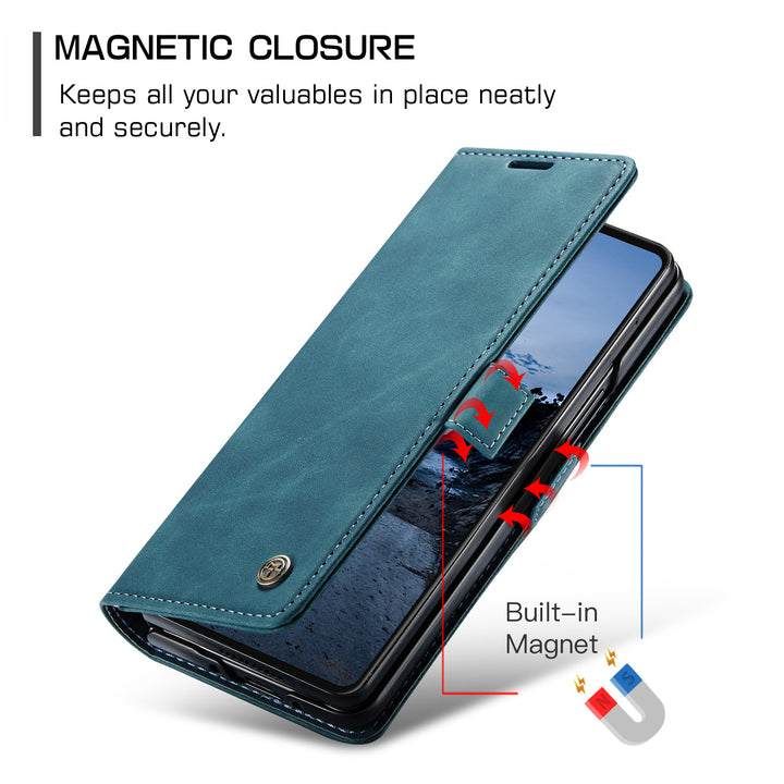 Slimmat magnetiskt läderskal för Samsung Galaxy