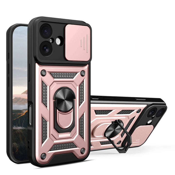 Magnetic Shockproof Phone Case With Camera Cover iPhone 16 / Rose Gold CM220811-02-iPhone 16-Rose Gold