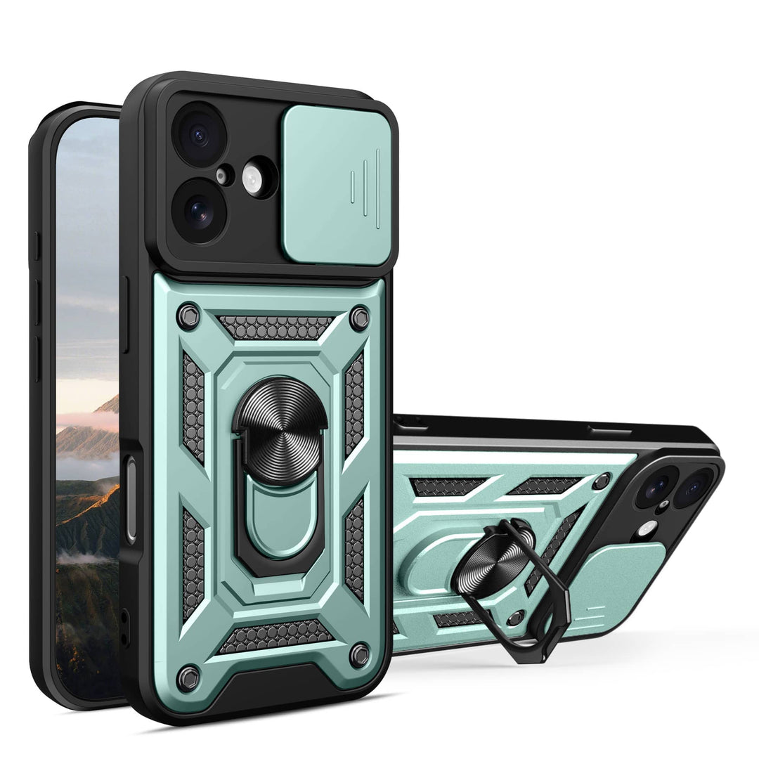 Magnetic Shockproof Phone Case With Camera Cover iPhone 16 / Midnight Green CM220811-02-iPhone 16-Green