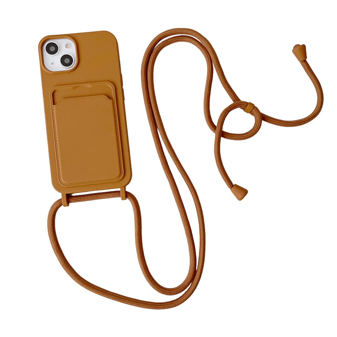 Silicone Crossbody Phone Case iPhone 7/8 / Light Brown CM20230522-001-iPhone 7/8-Light Brown