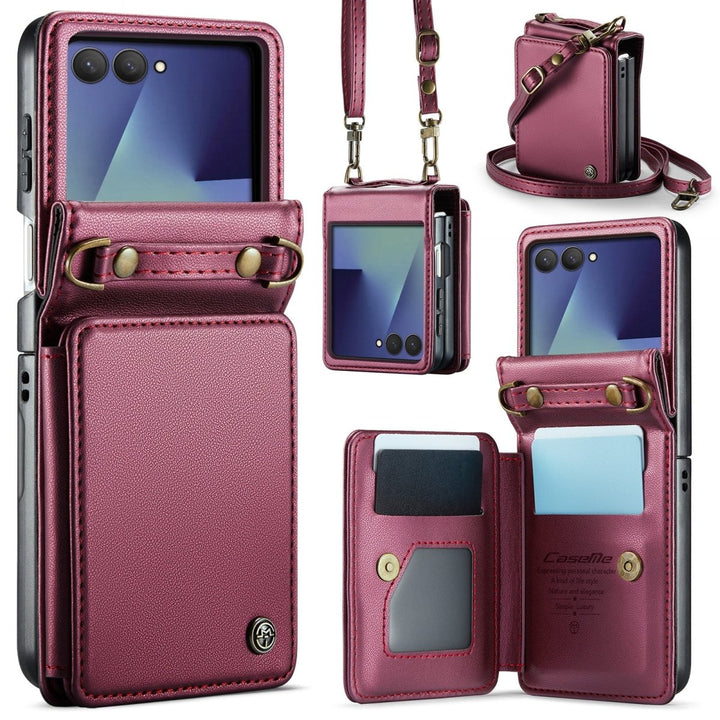 RFID Flip Leather Wallet Case For Samsung Z Flip Red Galaxy Z Flip 8 Parkfield Supplies