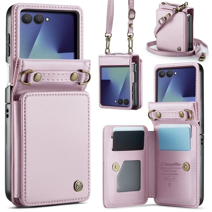 RFID Flip Leather Wallet Case For Samsung Z Flip Pink Galaxy Z Flip 8 Parkfield Supplies