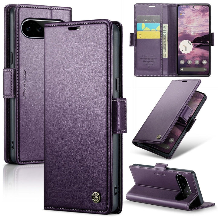 RFID Leather Card Holder Case For Google Pixel Google Pixel 7A Purple Parkfield Supplies