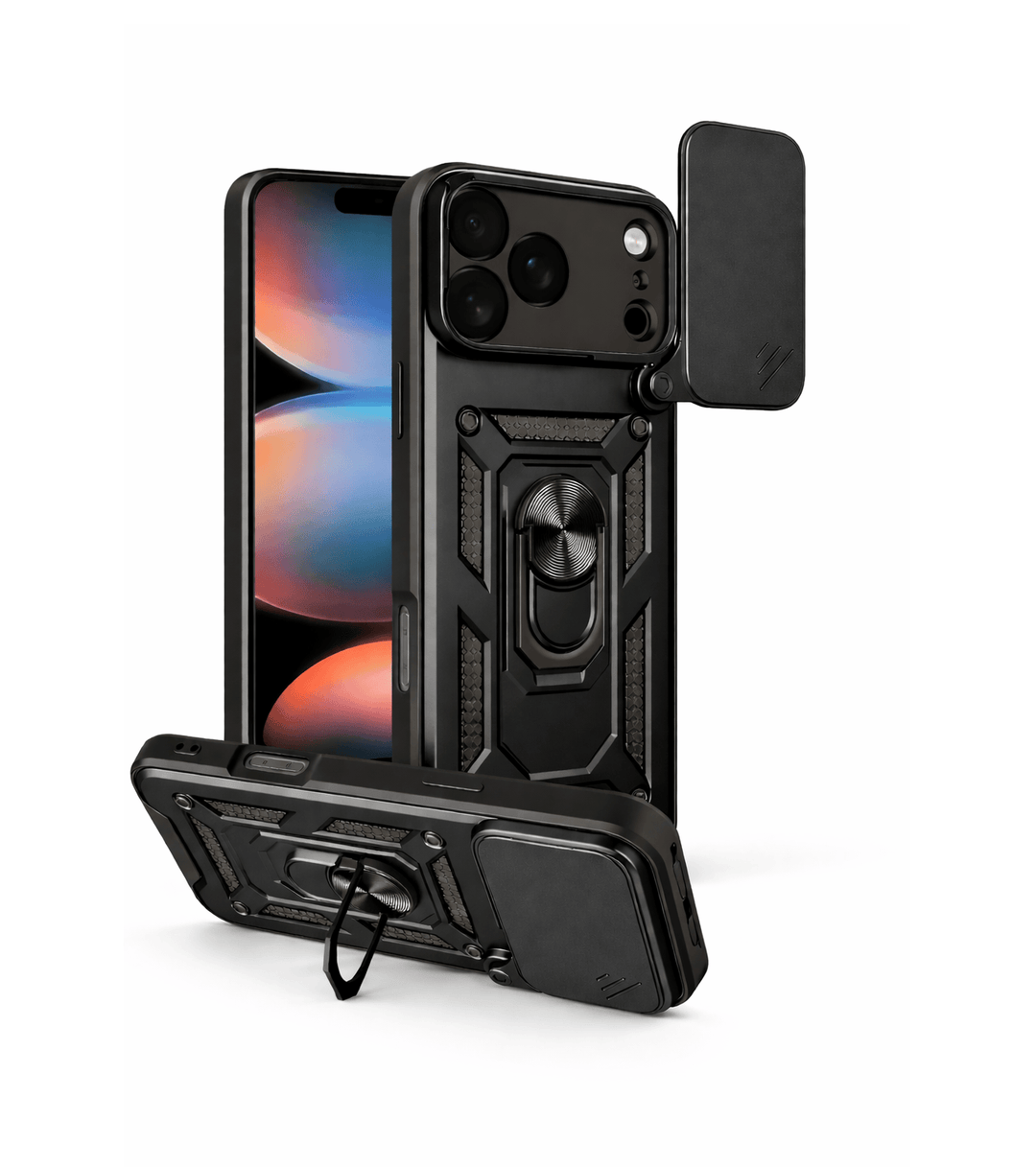 Magnetic Shockproof Phone Case With Camera Cover iPhone 16 / Black CM220811-02-iPhone 16-Black